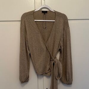 NEW Majorelle Beige Brown Wrap Cardigan Sweater